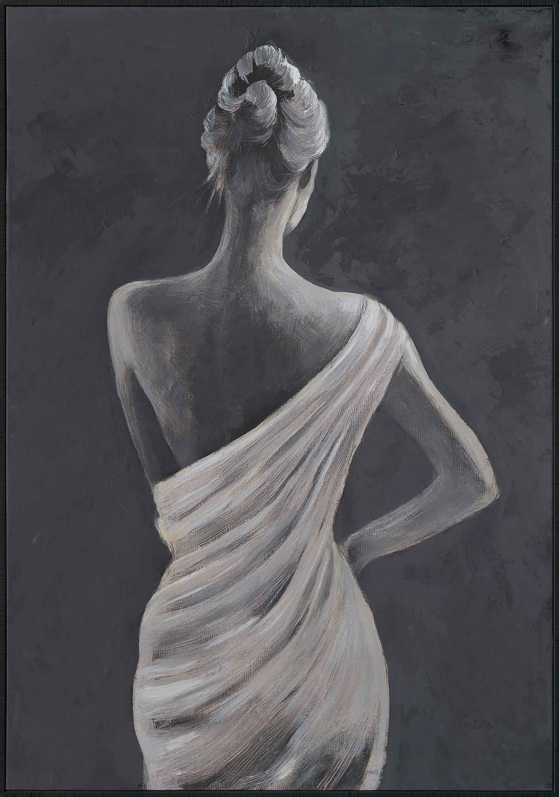 Monee Ölgemälde Schwarz, Beige 70x100 cm