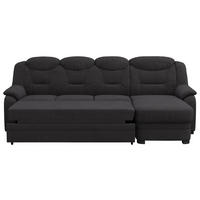 ECKSOFA in Chenille Schwarz  257/162 cm  - Schwarz, Basics, Kunststoff/Textil (257/162cm) - MID.YOU