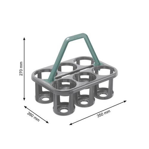 NOSIČ LÁHVÍ - zelená/antracitová, Basics, plast (35/26/27cm) - Rotho