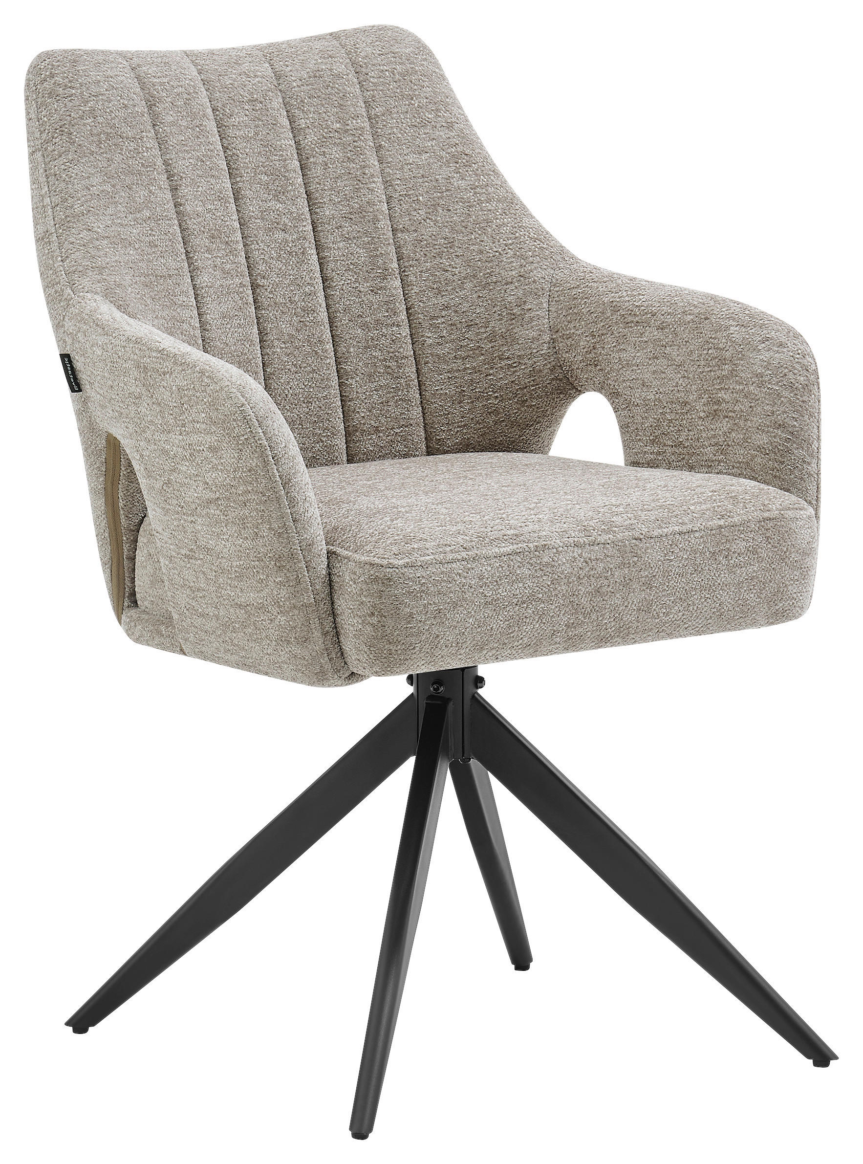 STOLICA S NASLONOM ZA RUKE  crna, taupe  drvo, metal, tekstil      - crna/taupe, Moderno, drvo/metal (57,5/85/62cm) - Livetastic