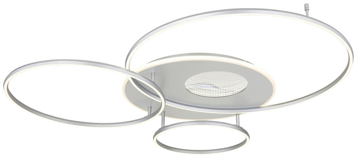 LED-DECKENLEUCHTE 126,4/105,3/13 cm   - Silberfarben/Weiß, Design, Kunststoff/Metall (126,4/105,3/13cm) - Globo