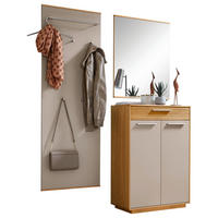 GARDEROBE 3-teilig  in 145/195/37 cm  - Taupe/Eichefarben, Design, Holz/Holzwerkstoff (145/195/37cm)