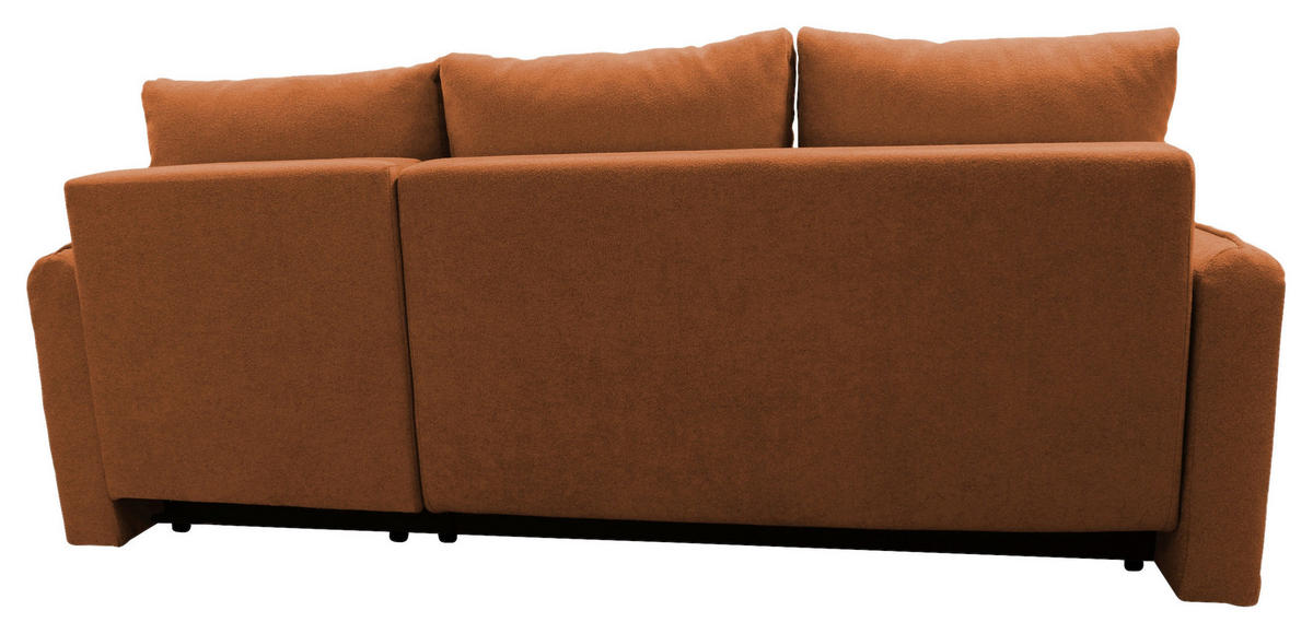 ECKSOFA in Struktur, Bouclé Rostfarben  - Rostfarben/Schwarz, Design, Kunststoff/Textil (209/143cm) - MID.YOU