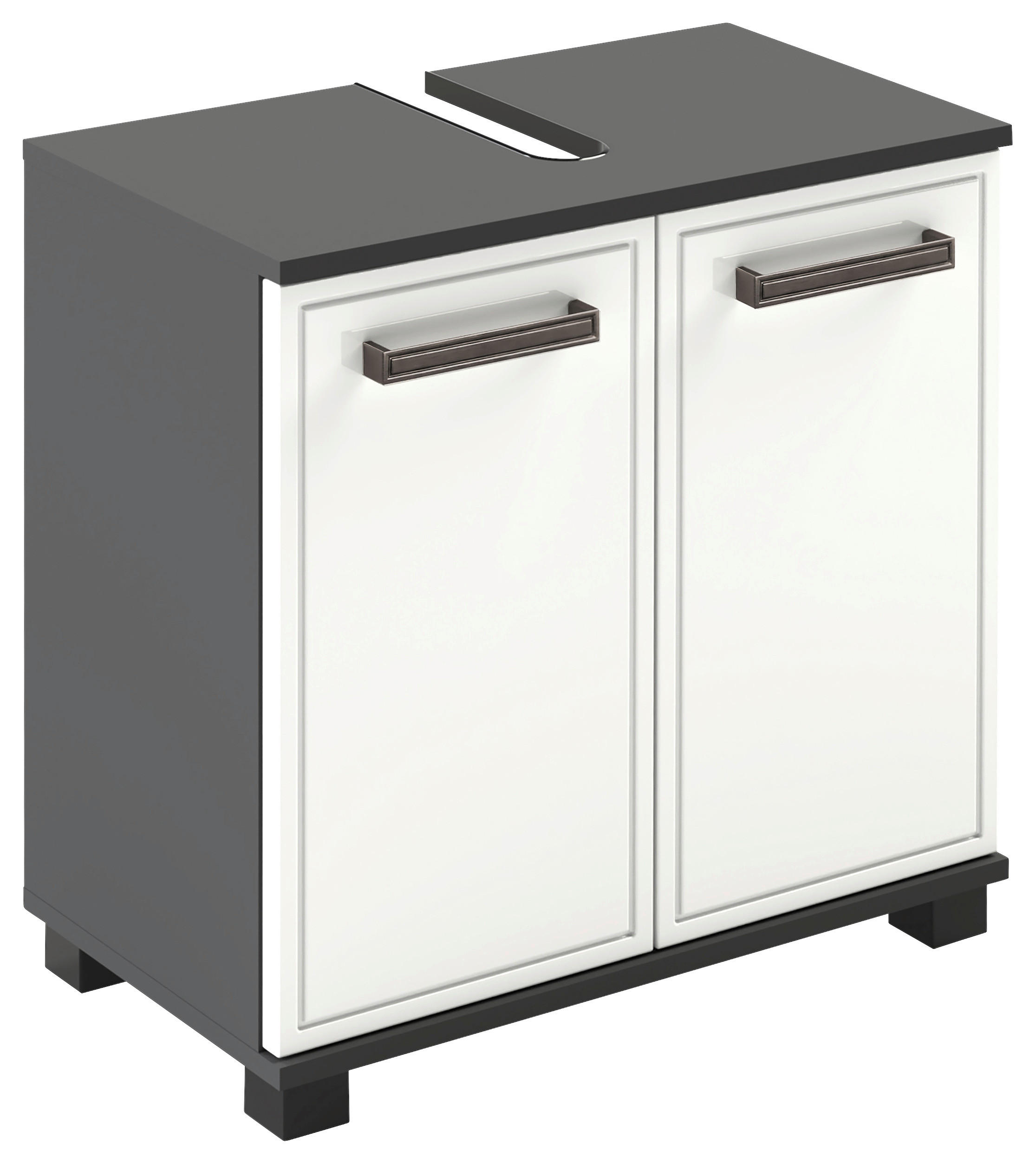 WASCHBECKENUNTERSCHRANK 59,8/62,4/32,6 cm  - Anthrazit/Schwarz, Natur, Holzwerkstoff/Kunststoff (59,8/62,4/32,6cm) - Stylife