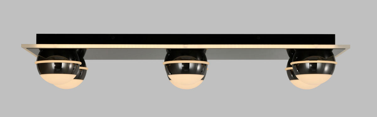 LED-DECKENLEUCHTE Biarritz 74/32/12,5 cm  - Schwarzchrom, Design, Kunststoff/Metall (74/32/12,5cm)