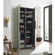 SCHUHSCHRANK  in 90/195/38 cm  - Salbeigrün/Schwarz, Design, Holzwerkstoff/Kunststoff (90/195/38cm) - Voleo