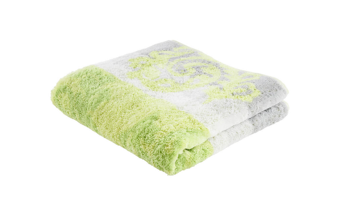 HANDTUCH 50/100 cm Noblesse Cashmere Hellgrau, Hellgrün  - Hellgrau/Hellgrün, Basics, Textil (50/100cm) - Cawoe