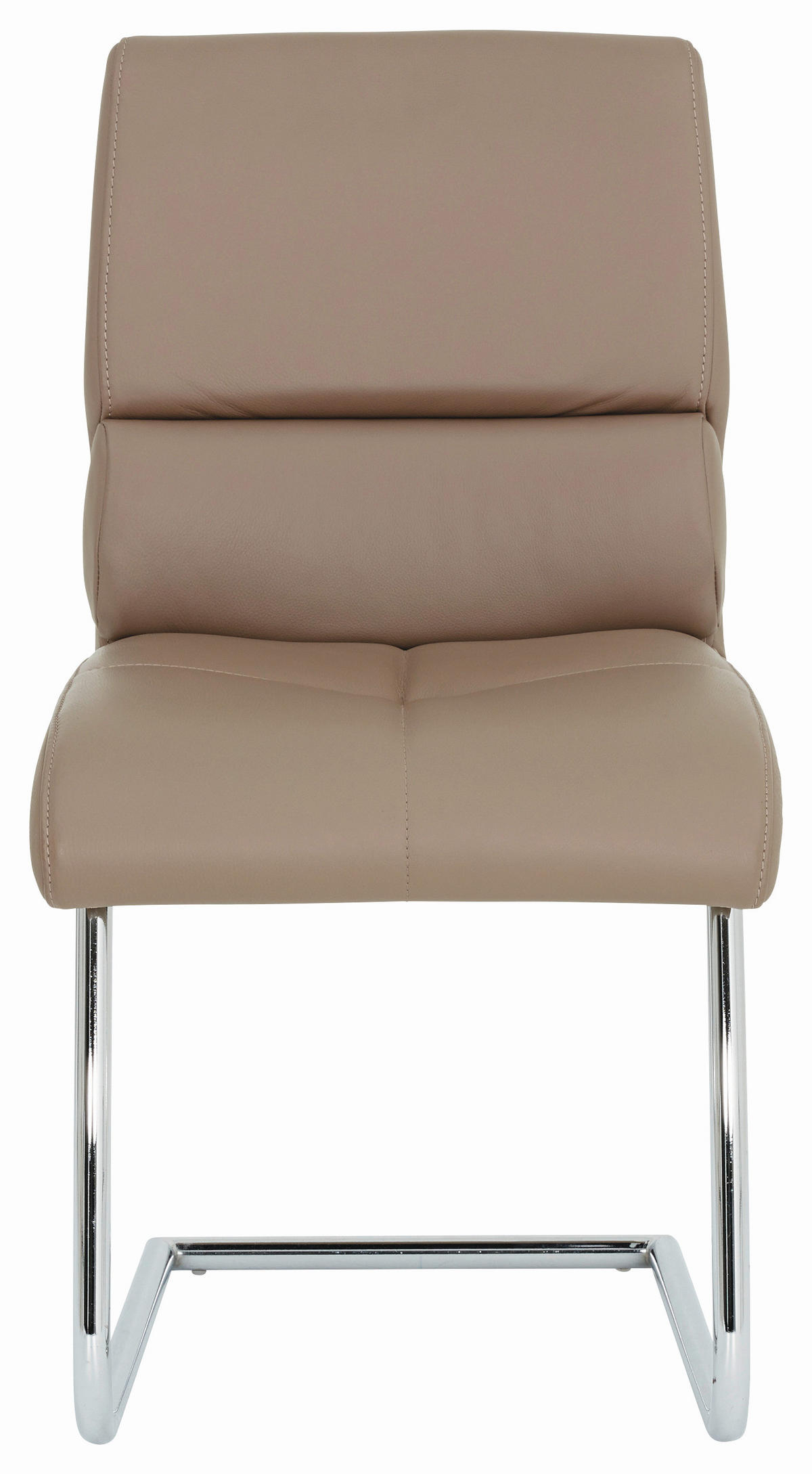 SCHWINGSTUHL  in Echtleder  - Hellbraun/Chromfarben, Design, Leder/Metall (49/90/63cm) - Joop!