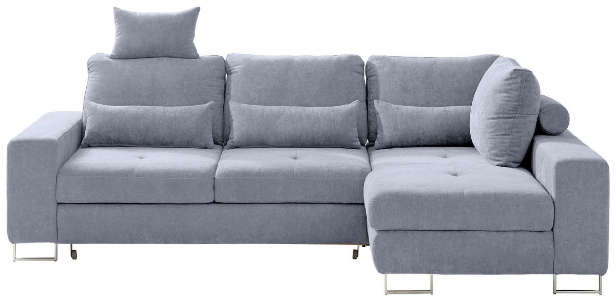 HÖRNSOFFA i flatväv grå  - grå, Design, metall/textil (260/188cm) - Hom`in