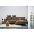 ECKSOFA Braun Cord  - Schwarz/Braun, KONVENTIONELL, Textil/Metall (276/173cm) - Carryhome