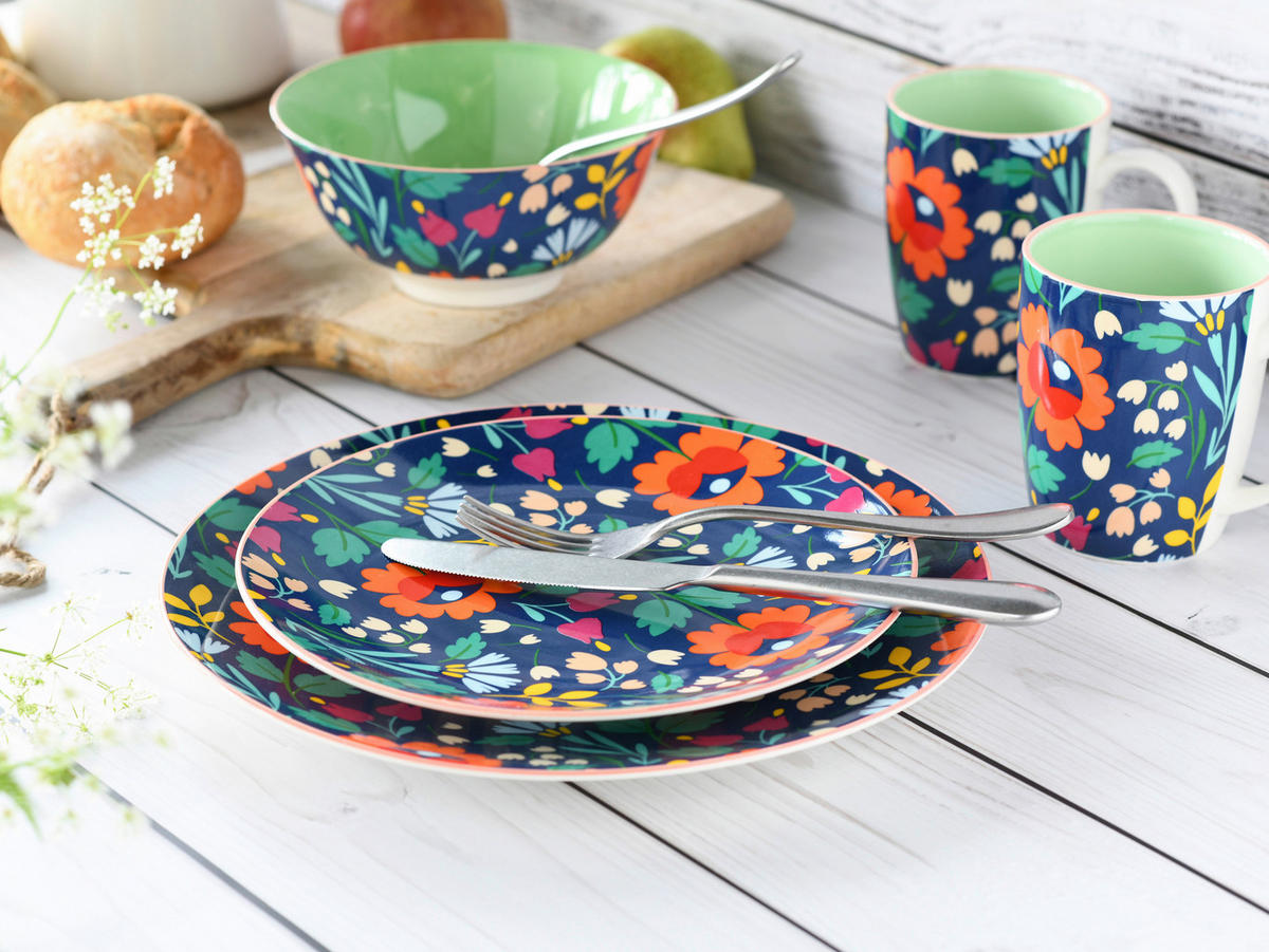 TAFELSERVICE Folklore 12-teilig  - Multicolor, Design, Keramik - Creatable