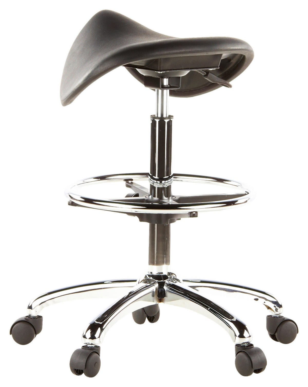 BÜROHOCKER 62/60/62 cm  - Chromfarben/Schwarz, MODERN, Kunststoff/Metall (62/60/62cm) - MID.YOU