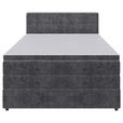 BOXSPRINGBETT 140/200 cm  in Grau  - Schwarz/Grau, KONVENTIONELL, Kunststoff/Textil (140/200cm) - Carryhome