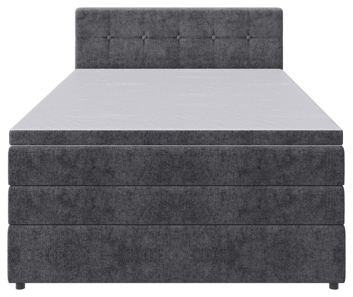 BOXSPRINGBETT 140/200 cm  in Grau  - Schwarz/Grau, Konventionell, Kunststoff/Textil (140/200cm) - Carryhome