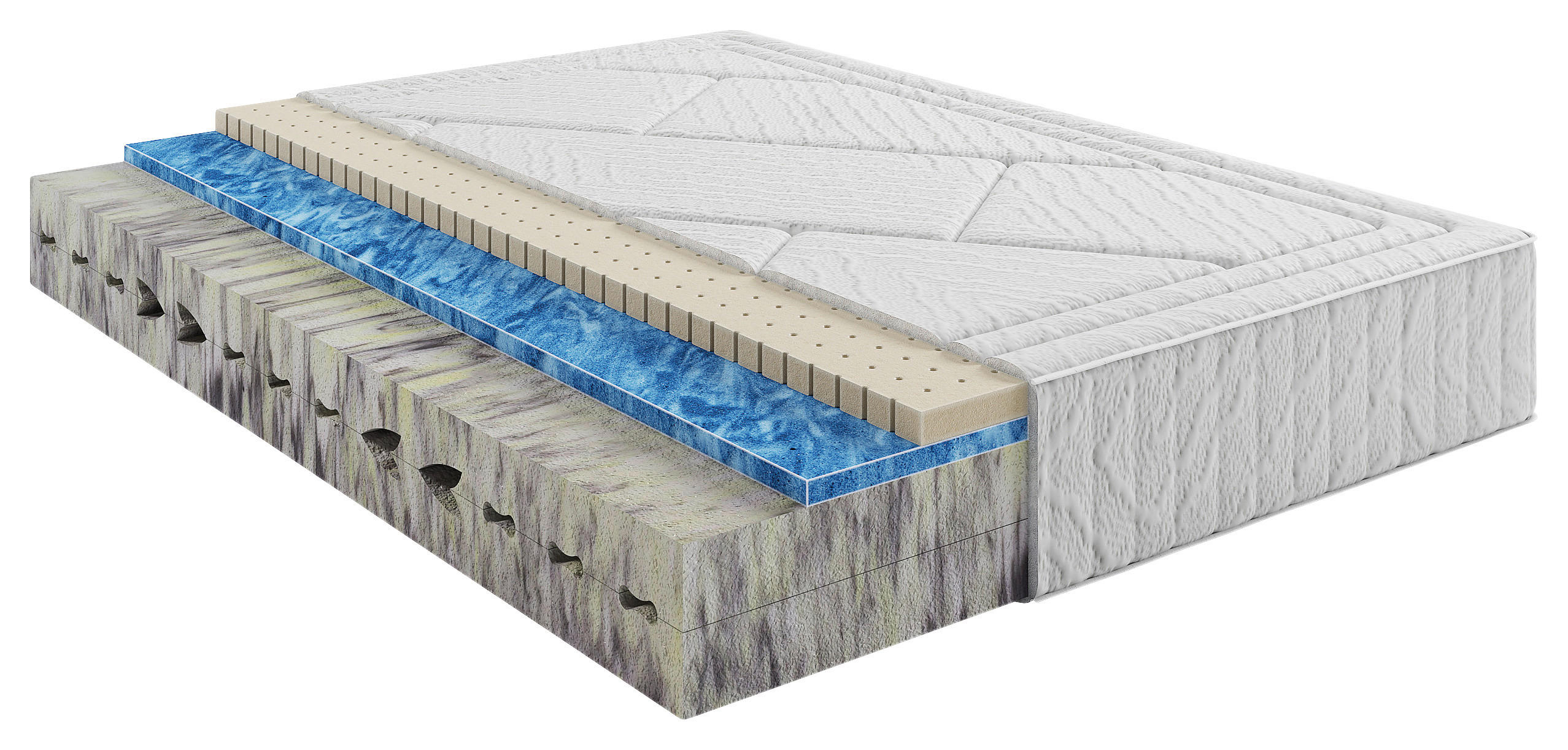 Thumbnail - Livetastic Kaltschaummatratze Majestic H3, Weiß, Textil, H3, Füllung: Schaumstoff, Latex, 90x200 cm, Ober- und Unterseit...