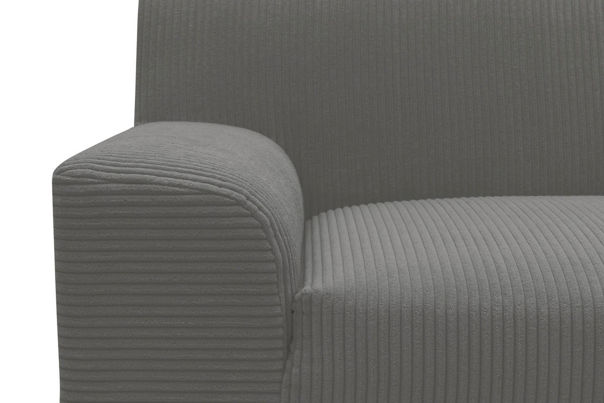 ECKSCHLAFSOFA  CAPRI 2 Grau Cord  - Schwarz/Grau, Basics, Kunststoff/Textil (241/146cm) - MID.YOU