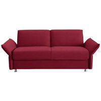 SCHLAFSOFA  in Flachgewebe Rot  - Chromfarben/Rot, Design, Textil/Metall (194-234/88/101cm) - Bali