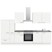 KÜCHENBLOCK 330 cm   in Weiß, Schieferfarben  - Schieferfarben/Edelstahlfarben, MODERN, Holzwerkstoff/Metall (330cm) - Nobilia