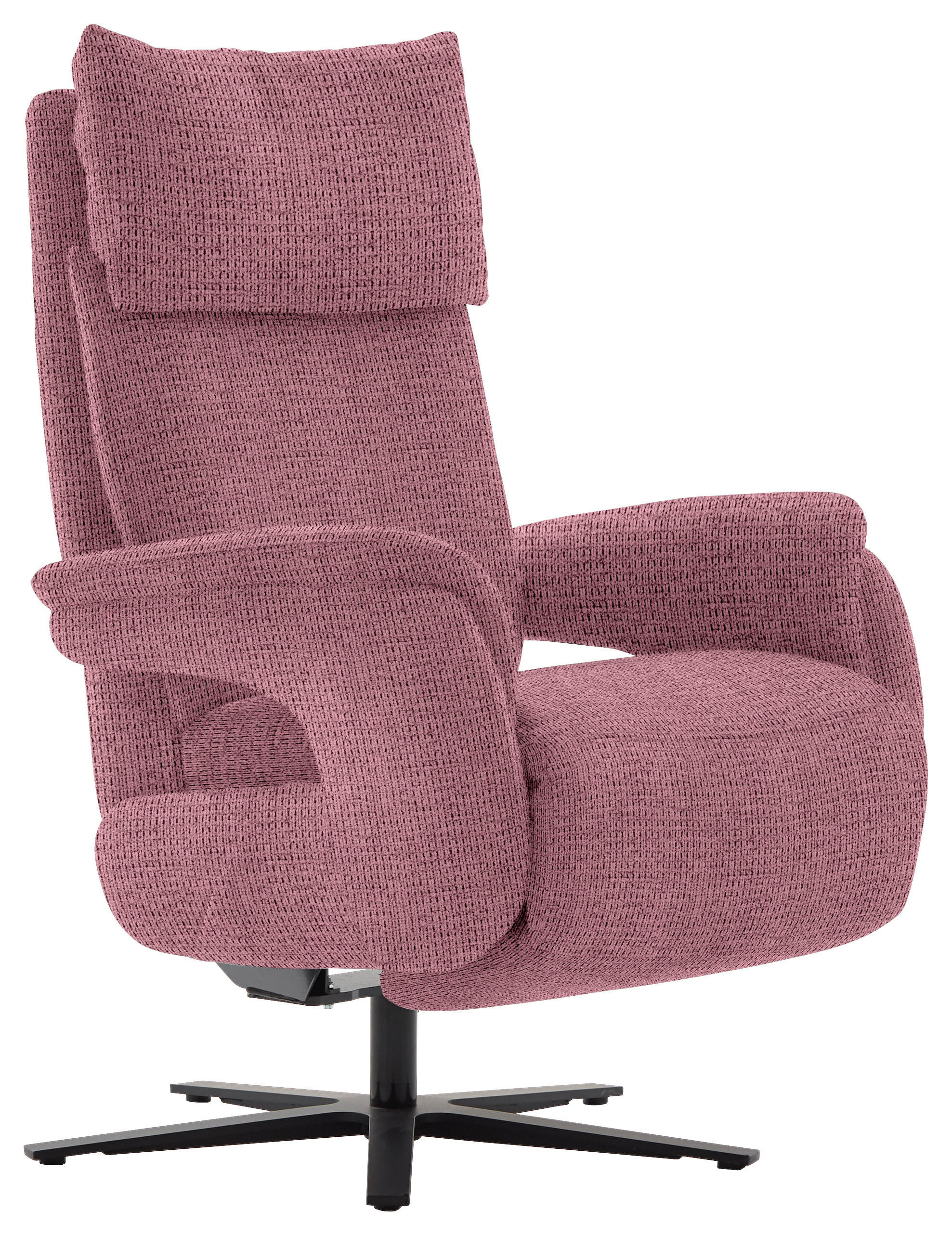 FERNSEHSESSEL in Struktur Flieder  - Flieder/Schwarz, Modern, Textil/Metall (73/113-117/85cm) - Cantus