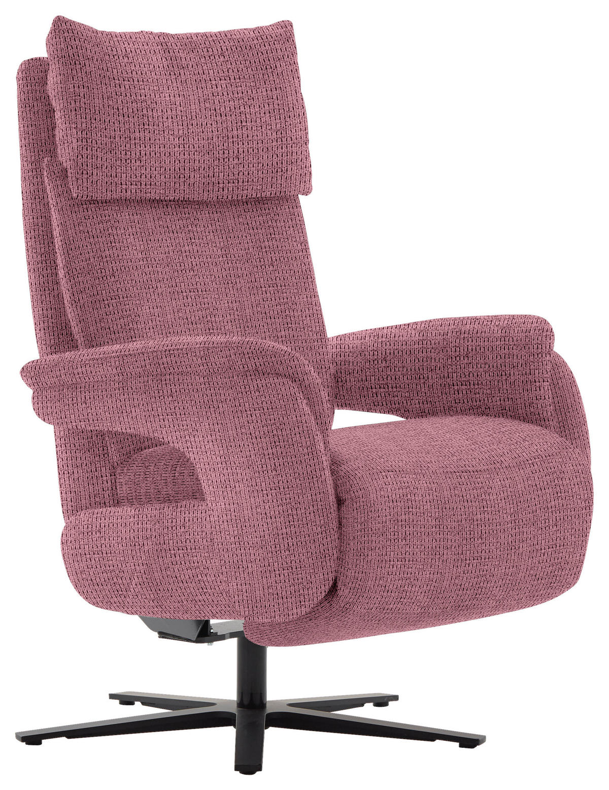 FERNSEHSESSEL in Struktur Flieder  - Flieder/Schwarz, Modern, Textil/Metall (73/113-117/85cm) - Cantus
