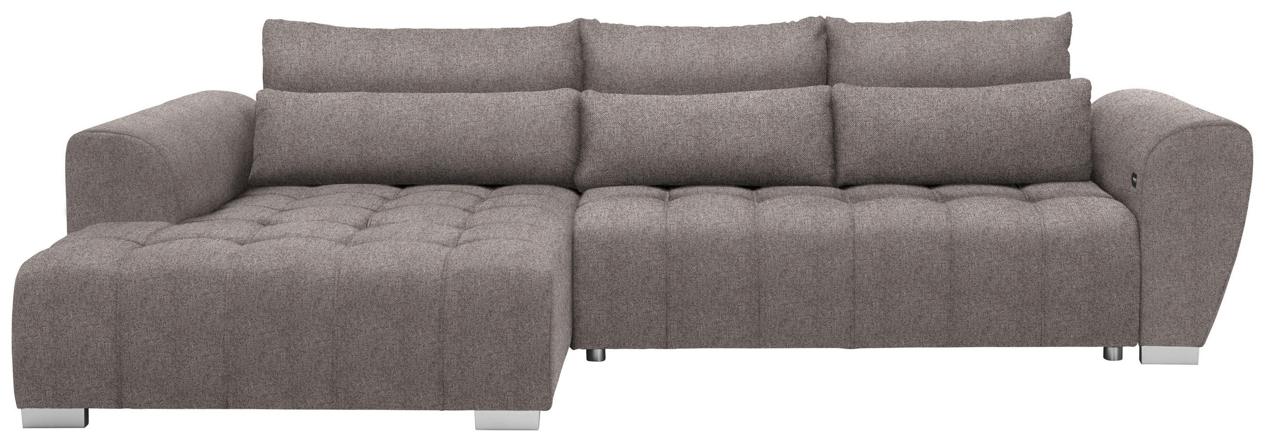 ECKSOFA in Webstoff Hellbraun  218/304 cm  - Hellbraun/Silberfarben, MODERN, Kunststoff/Textil (218/304cm) - Carryhome