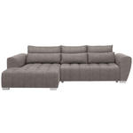 ECKSOFA in Webstoff Hellbraun  - Hellbraun/Silberfarben, MODERN, Kunststoff/Textil (218/304cm) - Carryhome