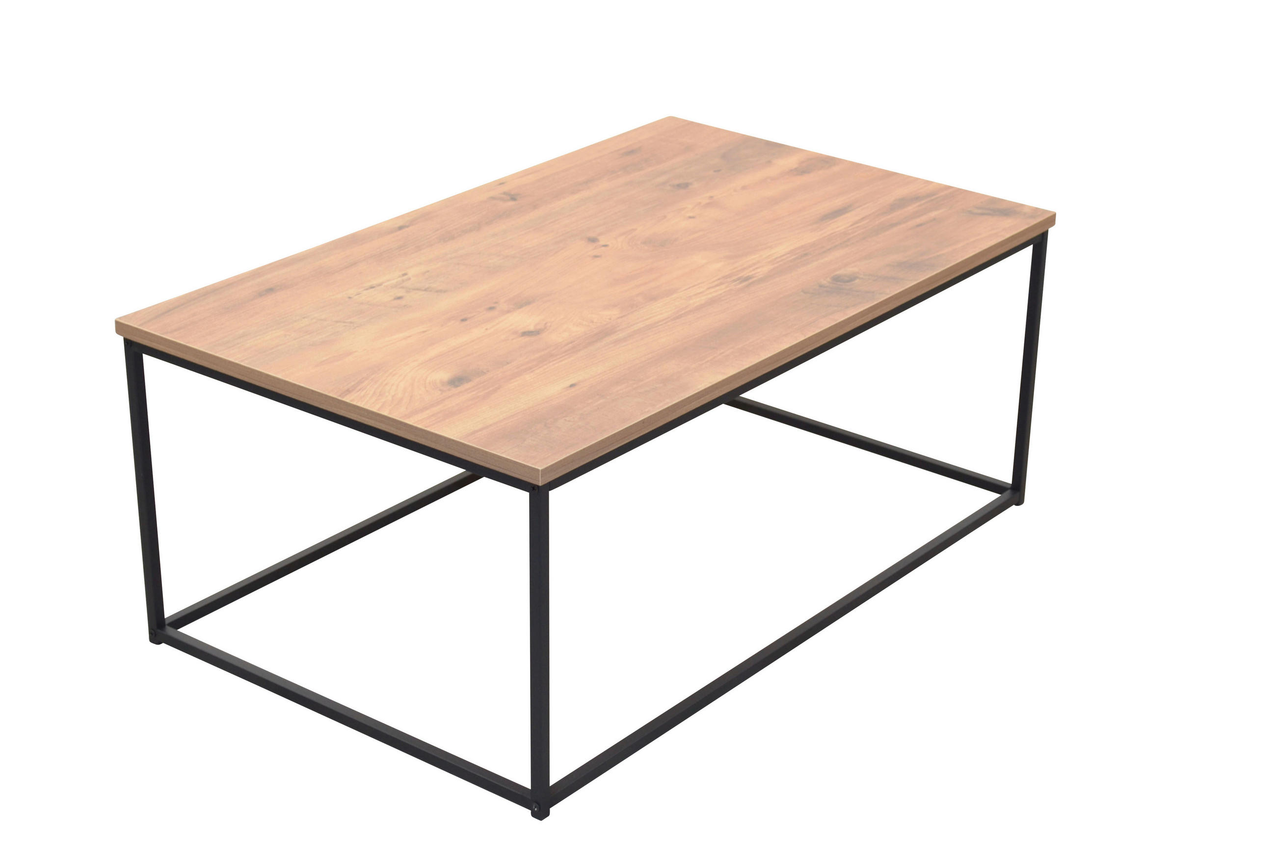 COUCHTISCH 60/100/40 cm rechteckig Schwarz, Eichefarben  - Eichefarben/Schwarz, Design, Holzwerkstoff/Metall (60/100/40cm) - MID.YOU