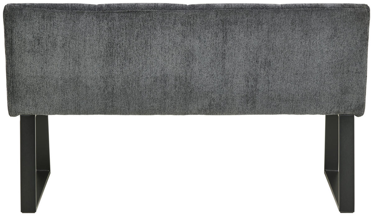 SITZBANK in Metall, Textil Dunkelgrau  - Dunkelgrau/Schwarz, LIFESTYLE, Textil/Metall (140/82/44cm) - MID.YOU