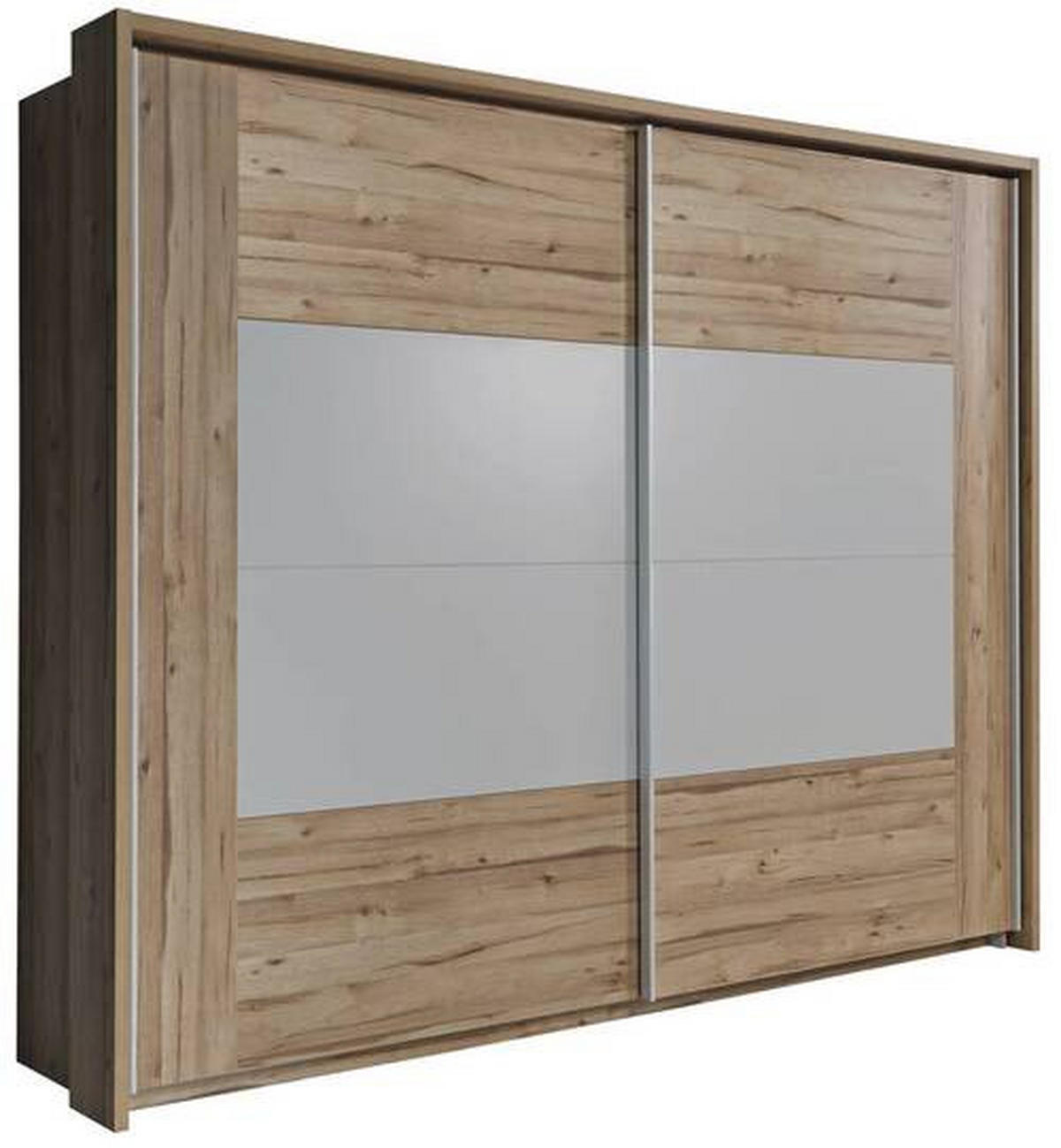 SCHWEBETÜRENSCHRANK in Grau, Eiche Artisan  - Alufarben/Eiche Artisan, Konventionell, Holzwerkstoff/Metall (270/210/61cm) - Ti'me