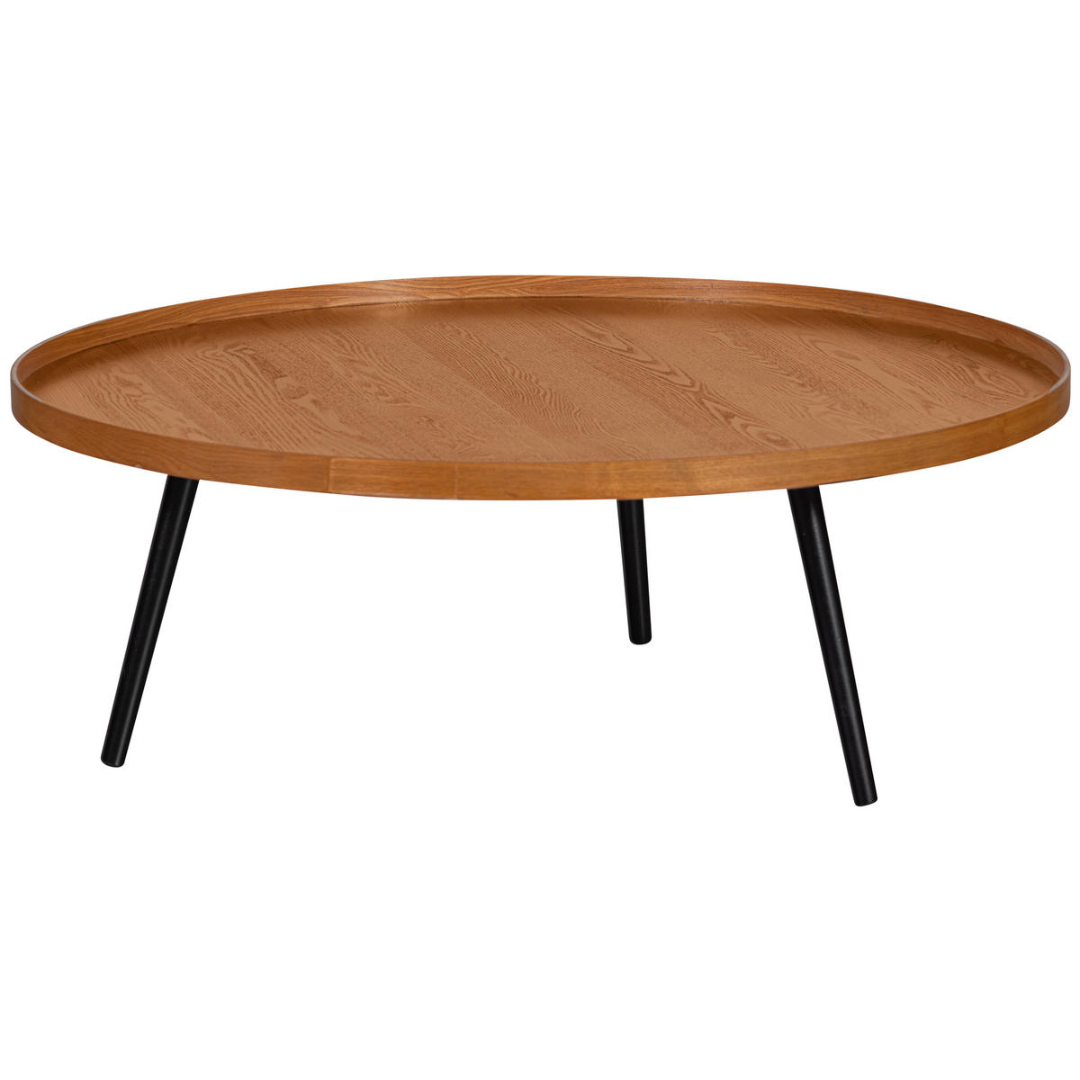 BEISTELLTISCH 100/100/36 cm Naturfarben rund  - Schwarz/Naturfarben, Design, Holz/Holzwerkstoff (100/100/36cm) - Livetastic