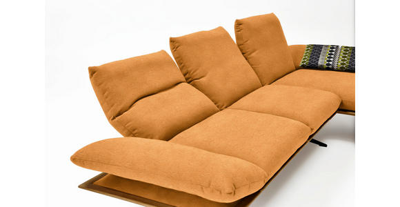 ECKSOFA in Flachgewebe Currygelb 314/159 cm - Currygelb/Schwarz, Design, Holz/Textil (314/159cm) - Dieter Knoll