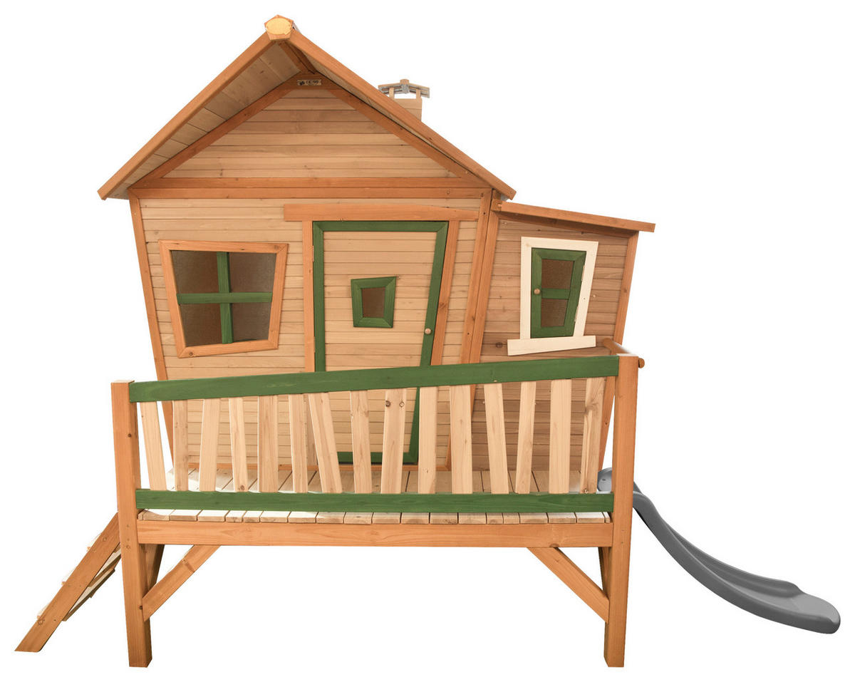 SPIELHAUS 123/12,8/152 cm  - Braun/Hellgrün, KONVENTIONELL, Holz/Kunststoff (123/12,8/152cm) - Ambia Garden