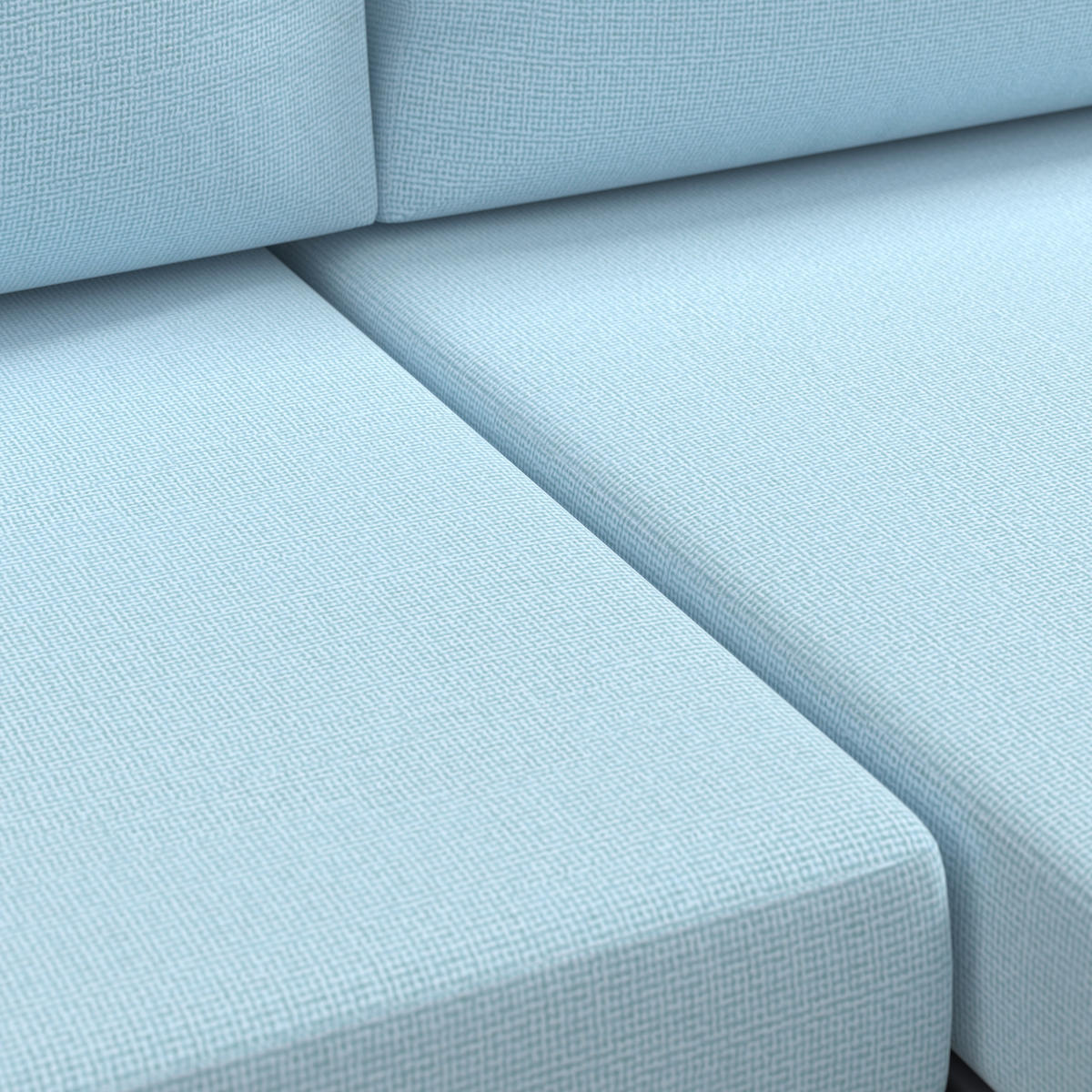 LOUNGEGARNITUR 219/142 cm Akazie massiv Carbonstahl  - Anthrazit/Hellblau, Basics, Holz/Textil (219/142cm) - Ambia Garden