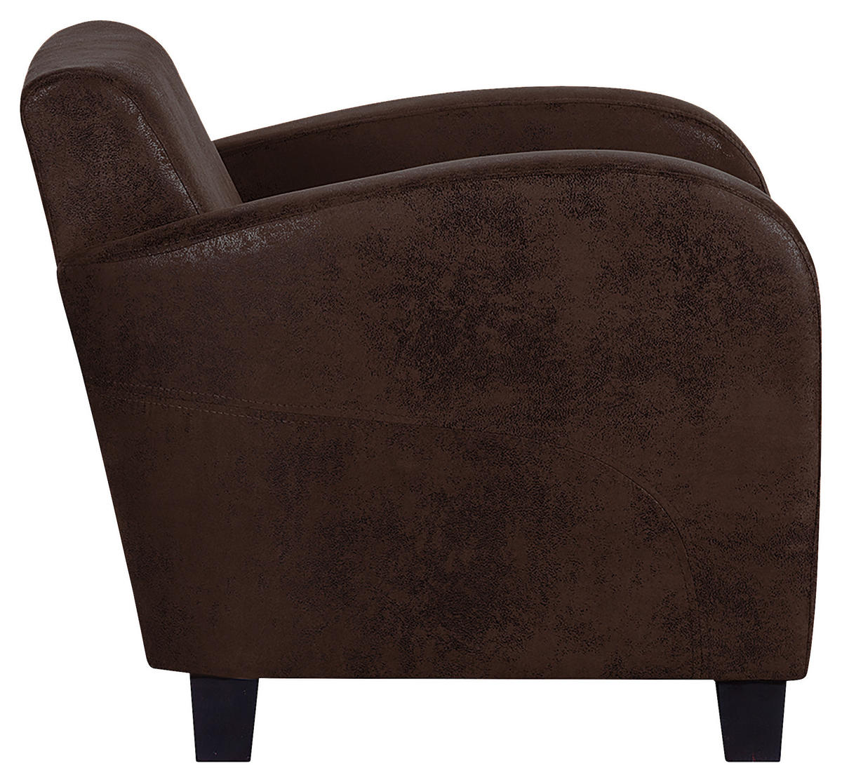 SESSEL in Lederlook Dunkelbraun  - Dunkelbraun, Design, Holz/Textil (92/80/89cm) - Livetastic