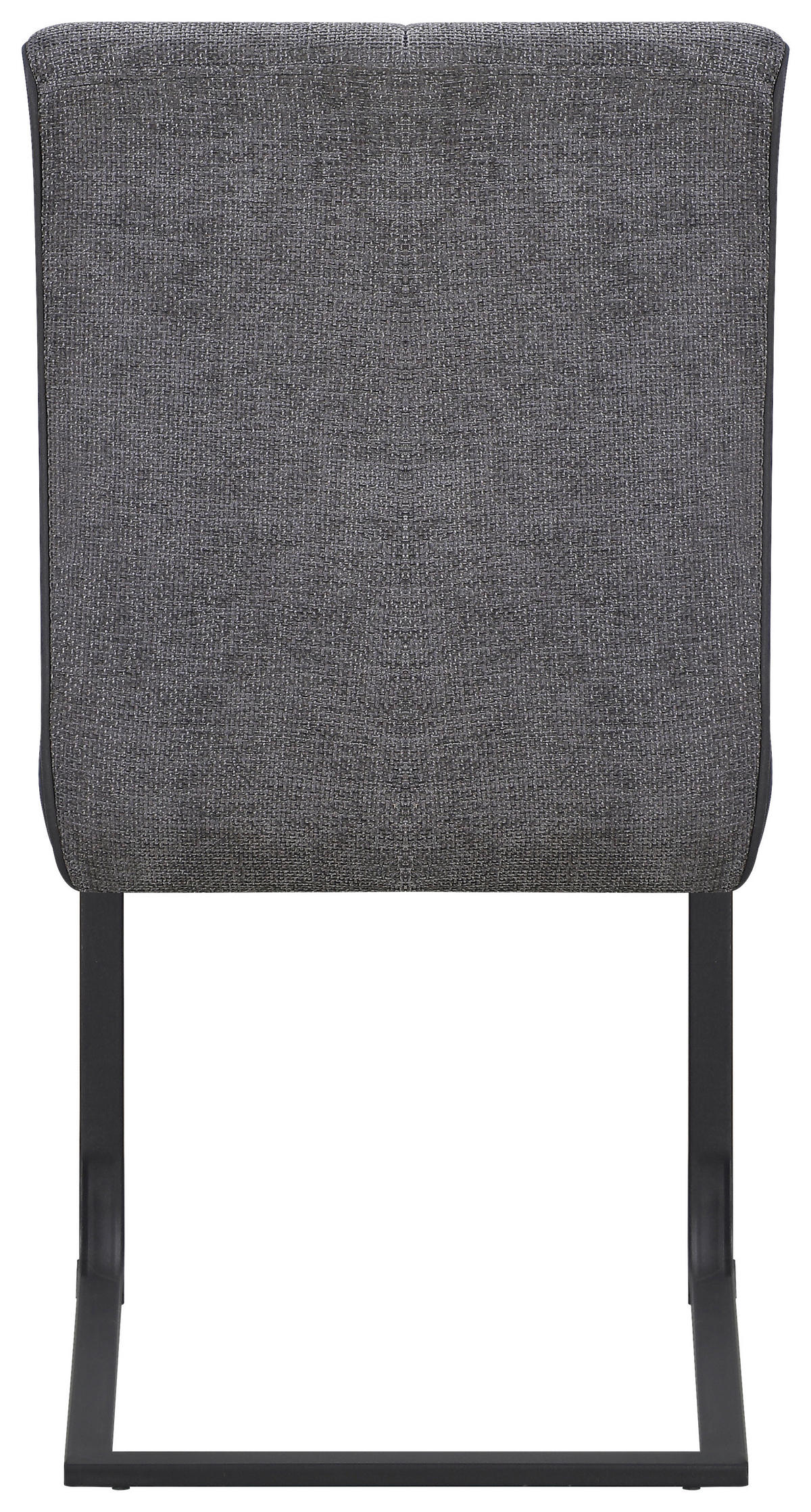 SCHWINGSTUHL  in Eisen Mikrofaser, Leinenoptik  - Schwarz/Grau, KONVENTIONELL, Textil/Metall (49/91/60cm) - MID.YOU