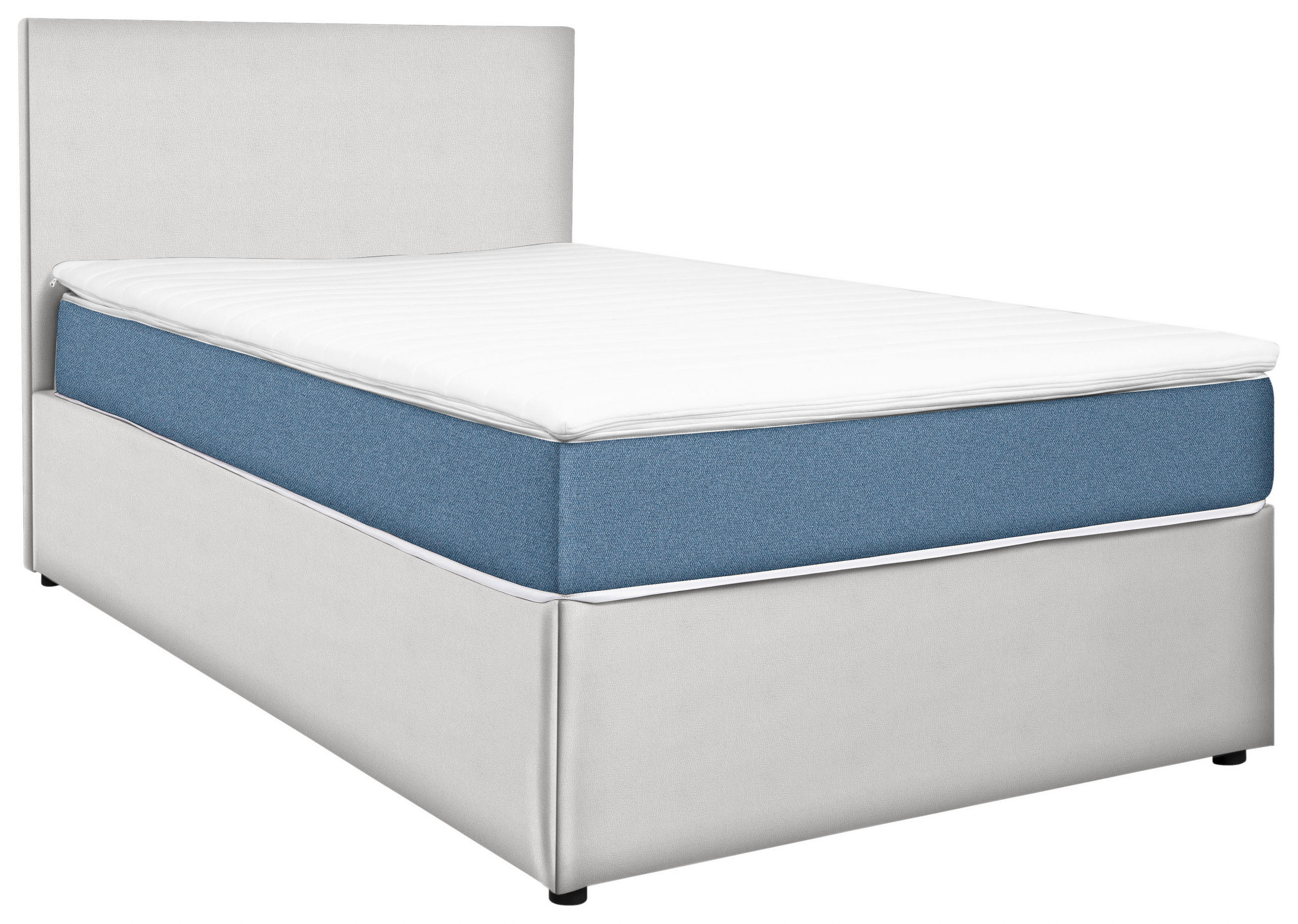 BOXBETT 160/200 cm  in Weiß, Hellblau  - Weiß/Hellblau, KONVENTIONELL, Holz/Holzwerkstoff (160/200cm) - MID.YOU