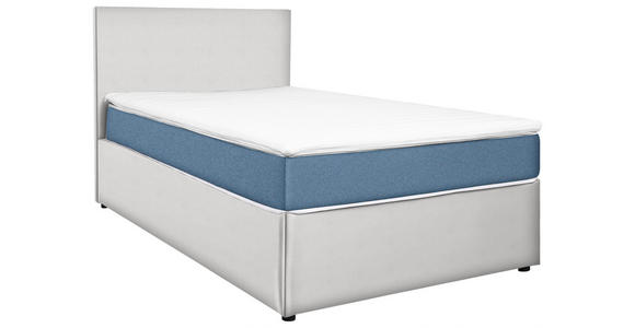 BOXBETT 120/200 cm in Weiß, Hellblau - Weiß/Hellblau, KONVENTIONELL, Holz/Holzwerkstoff (120/200cm) - Carryhome