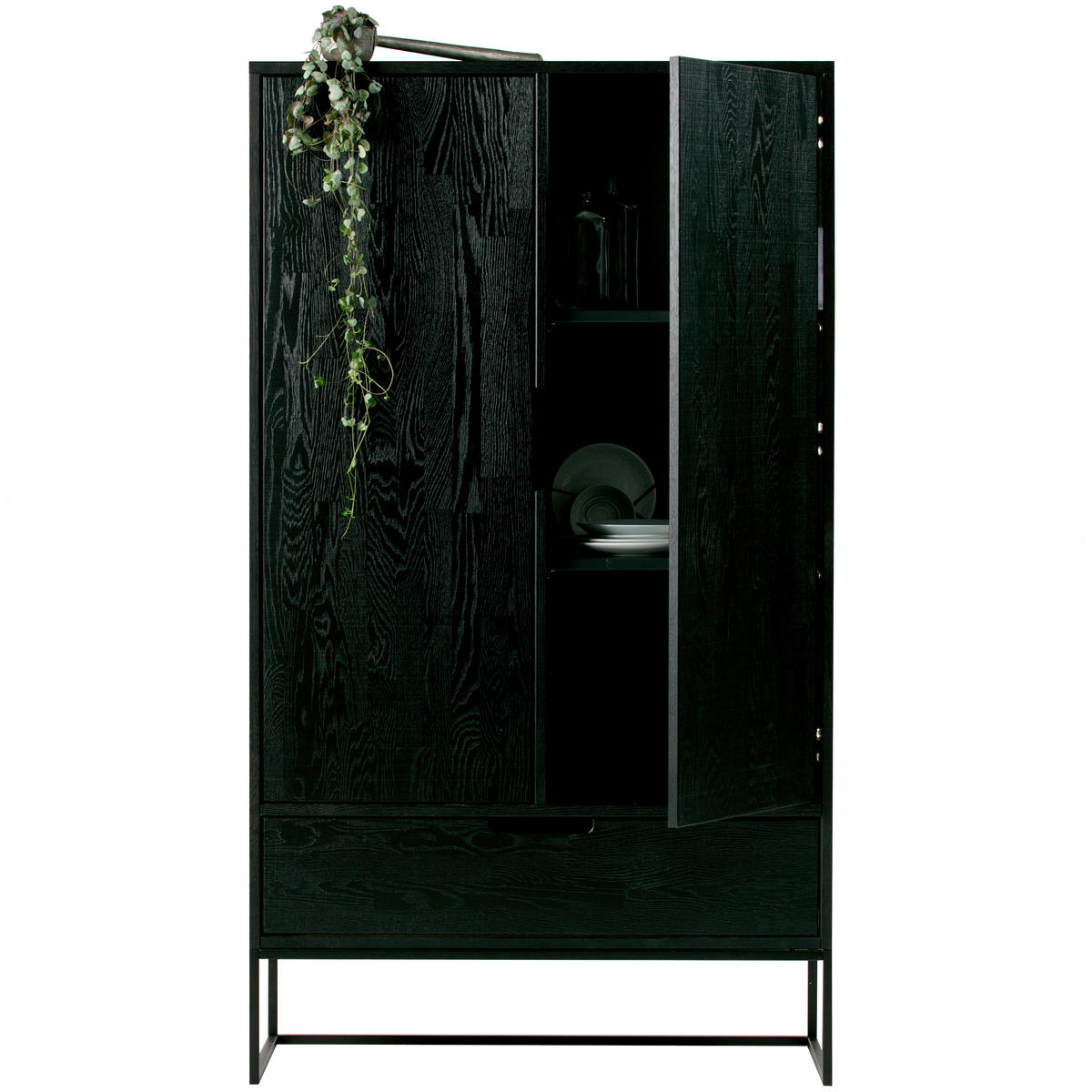 MEHRZWECKSCHRANK 85/149/35,5 cm  in Schwarz  - Schwarz, Design, Holz/Metall (85/149/35,5cm) - Livetastic
