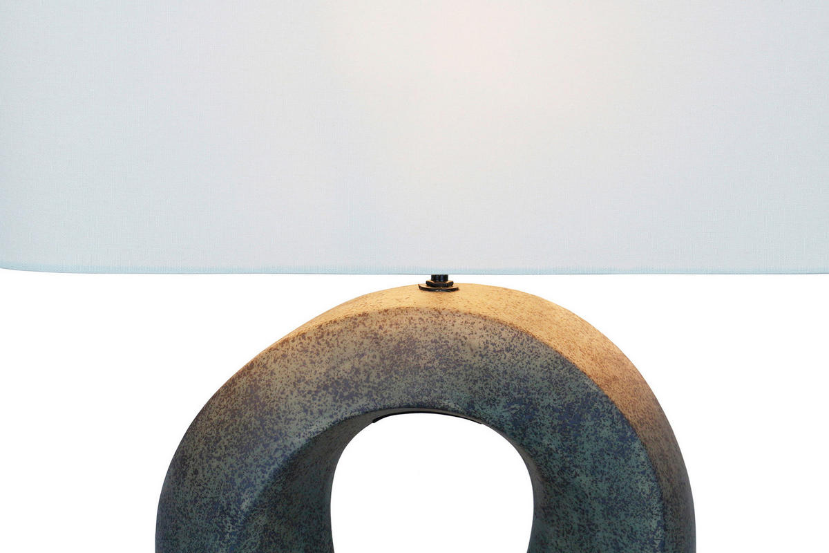 TISCHLEUCHTE 31/55/15 cm   - Beige/Grün, Design, Keramik/Textil (31/55/15cm) - P & B