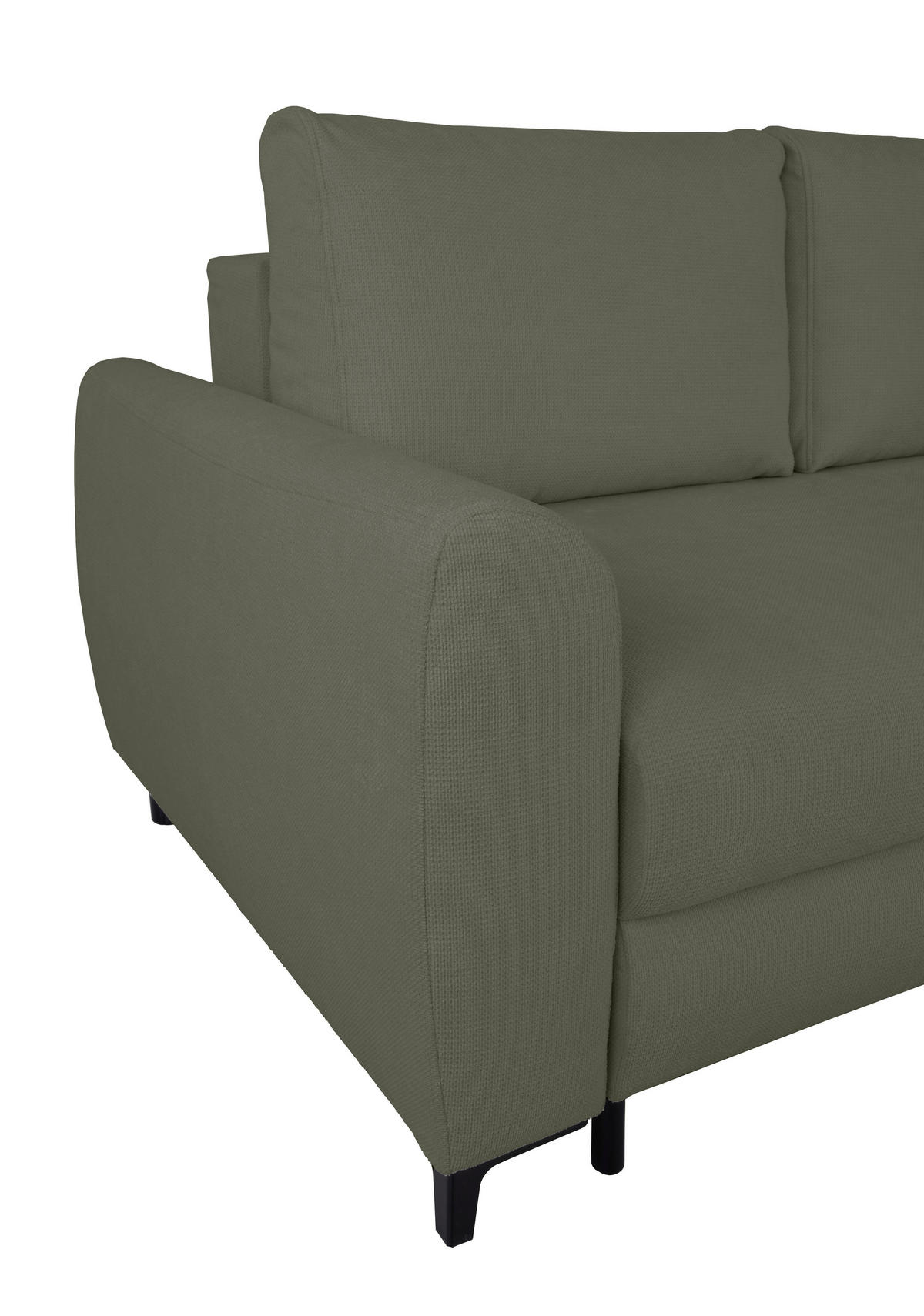 ECKSOFA Moli Grün Mikrofaser  - Schwarz/Grün, Design, Textil/Metall (236/148cm) - MID.YOU