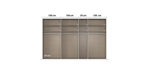DREHTÜRENSCHRANK 350/235/61 cm,  in Graphitfarben, 7-türig  - Graphitfarben, Basics, Glas/Holzwerkstoff (350/235/61cm) - Novel