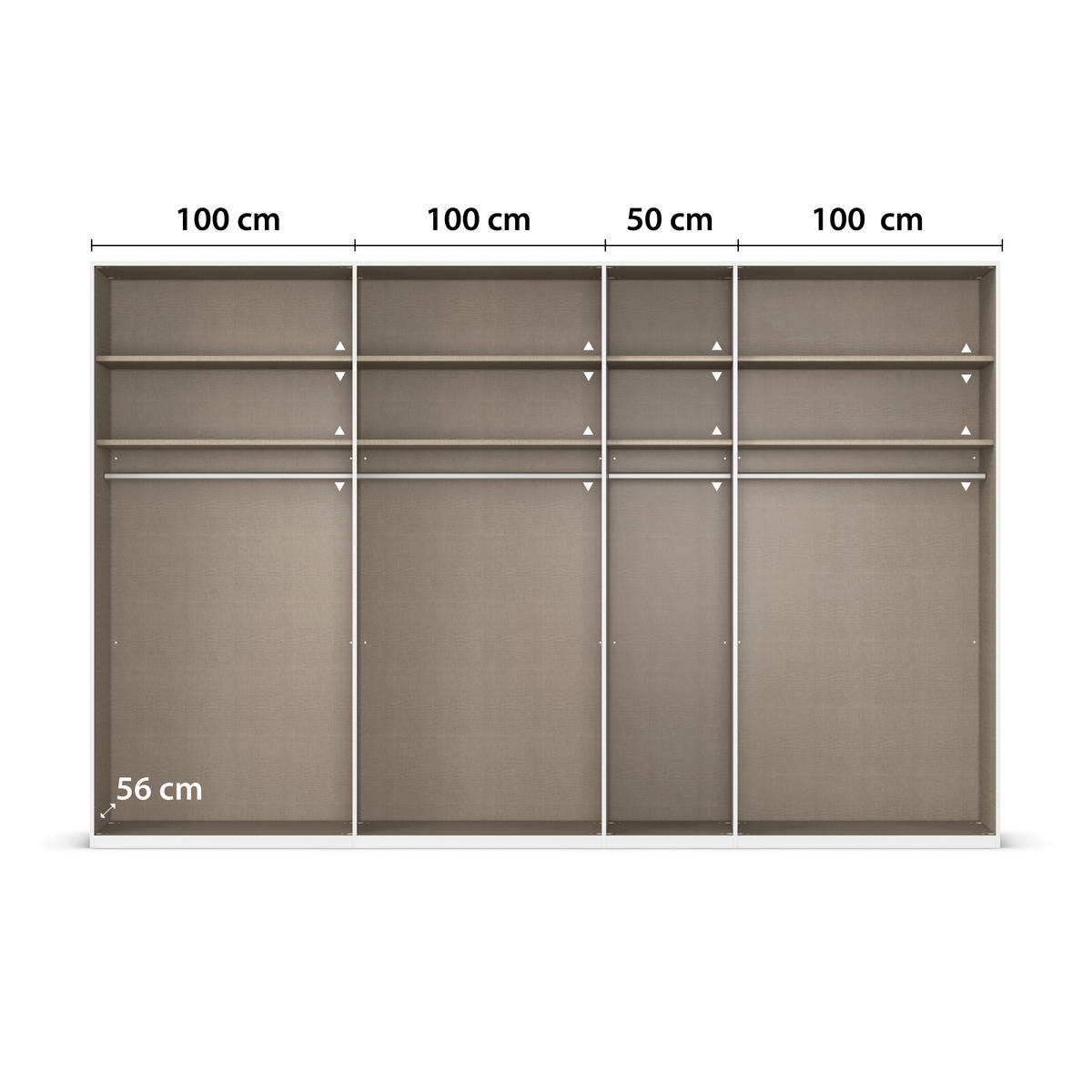 DREHTÜRENSCHRANK 350/235/61 cm,  in Weiß, Weiß Hochglanz, 7-türig  - Chromfarben/Edelstahlfarben, Basics, Glas/Holzwerkstoff (350/235/61cm) - Novel