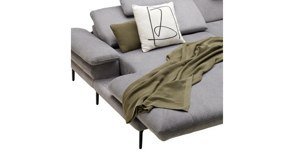 ECKSOFA Grau Webstoff  - Schwarz/Grau, Design, Textil/Metall (180/284cm) - Dieter Knoll
