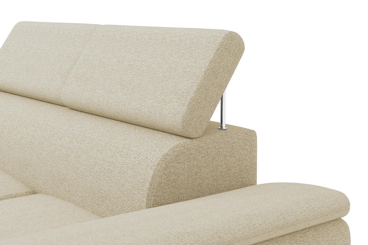 ECKSOFA Beige Flachgewebe  - Beige/Schwarz, KONVENTIONELL, Kunststoff/Textil (220/266cm) - Carryhome