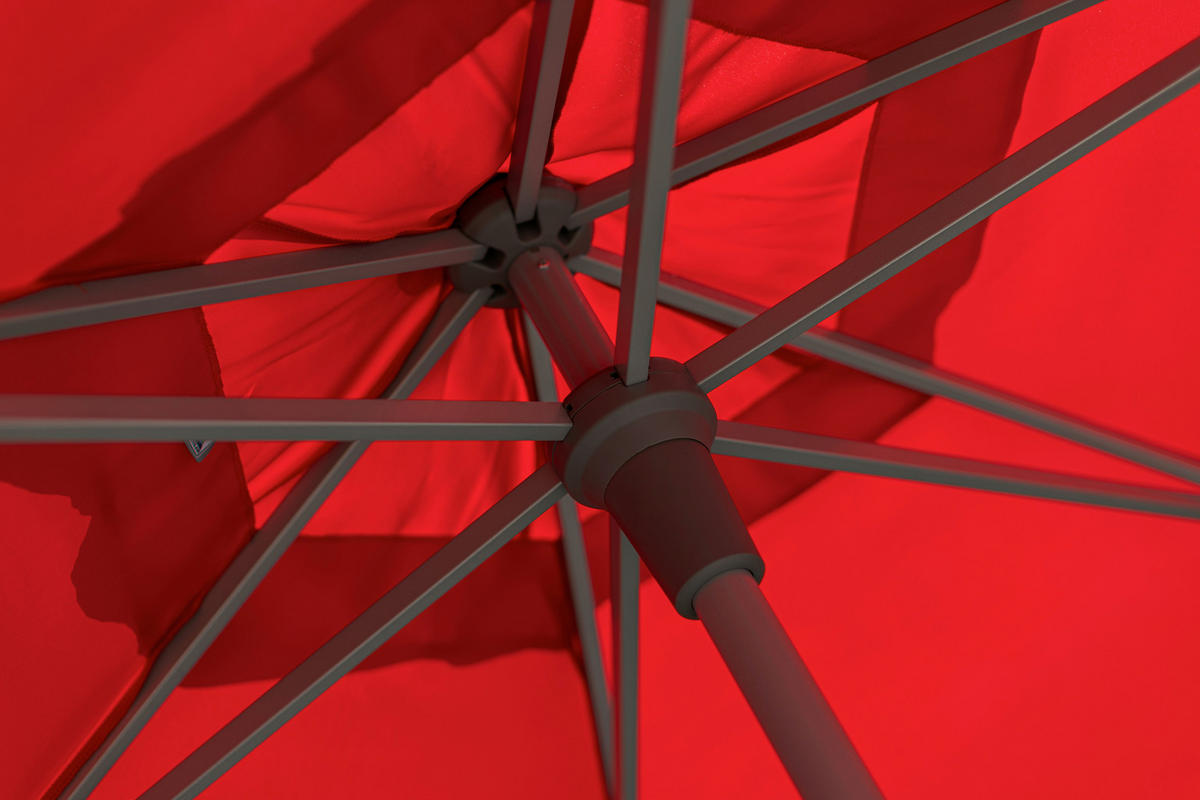 SONNENSCHIRM 300 cm Rot  - Anthrazit/Rot, Basics, Textil/Metall (300cm) - Kettler