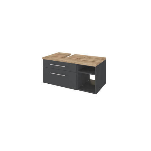 WASCHTISCHUNTERSCHRANK  - Alufarben/Grau, KONVENTIONELL, Holzwerkstoff/Metall (90/41/47cm) - Xora