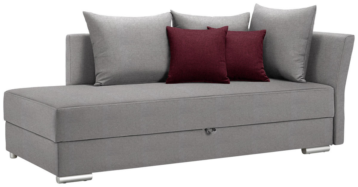 HEVERŐ textil világosszürke  - világosszürke/krómszínű, Design, műanyag/textil (220/93/100cm) - Xora