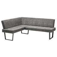 ECKBANK 200/160 cm  in Grau, Schwarz  - Schwarz/Grau, KONVENTIONELL, Textil/Metall (200/160cm) - MID.YOU