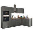 ECKKÜCHE 300/165 cm  in Graphitfarben  - Schwarz/Graphitfarben, Basics, Holzwerkstoff/Metall (300/165cm) - Xora