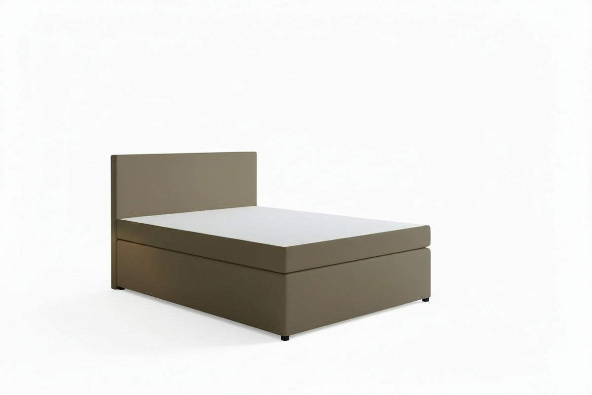 BOXSPRINGBETT 140/200 cm,  in Sandfarben, Matratze, Topper, H3 = fest  - Sandfarben/Schwarz, MODERN, Kunststoff/Textil (140/200cm) - MID.YOU